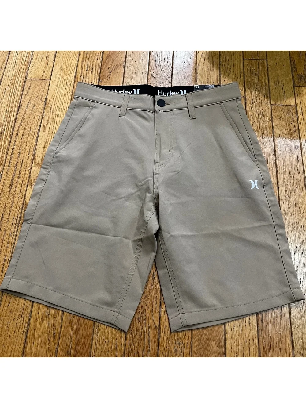 Hurley Men's Hybrid Water-Resistant Khaki Shorts Size 28